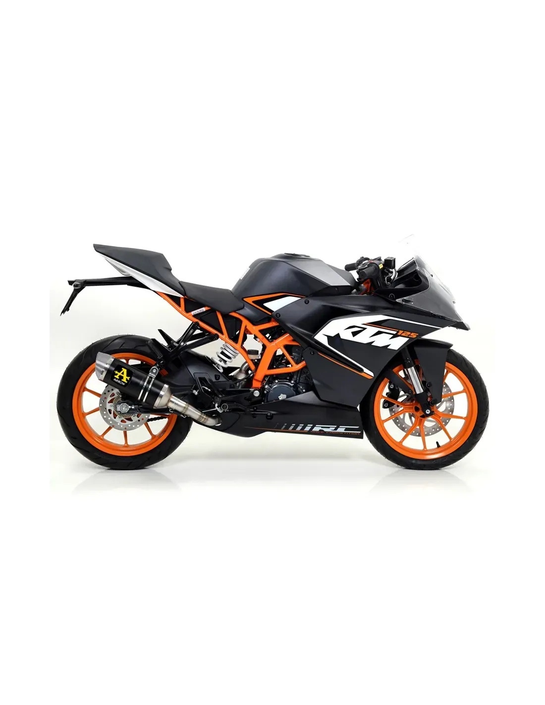 71813AON  Arrow Thunder Exhaust, Aluminum Dark for KTM RC 125 / Duke 390 / RC390 2013-2016