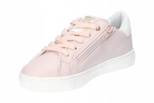 AC Big Girls' Light Pink Sneakers with Floral Pattern | 122/22-LP