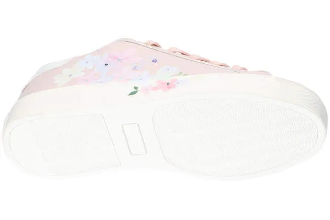 AC Big Girls' Light Pink Sneakers with Floral Pattern | 122/22-LP