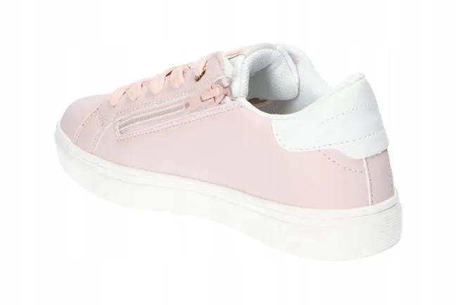 AC Big Girls' Light Pink Sneakers with Floral Pattern | 122/22-LP