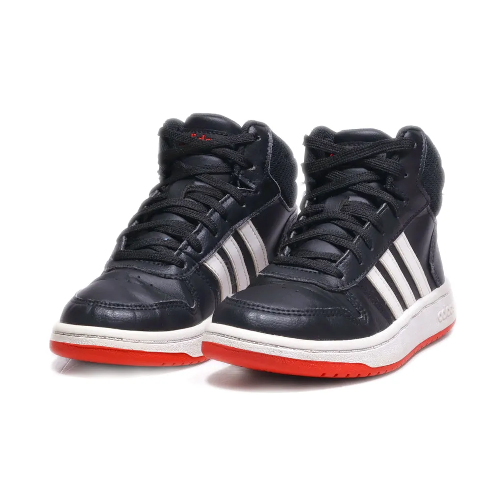 Adidas Hoops Mid 2.0 Sneakers Leather Black Colour For Kids