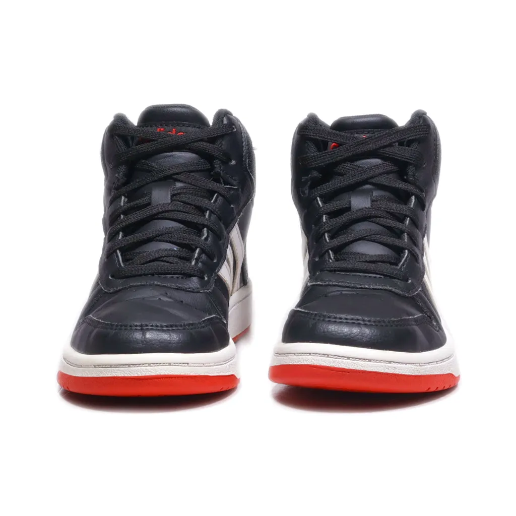 Adidas Hoops Mid 2.0 Sneakers Leather Black Colour For Kids