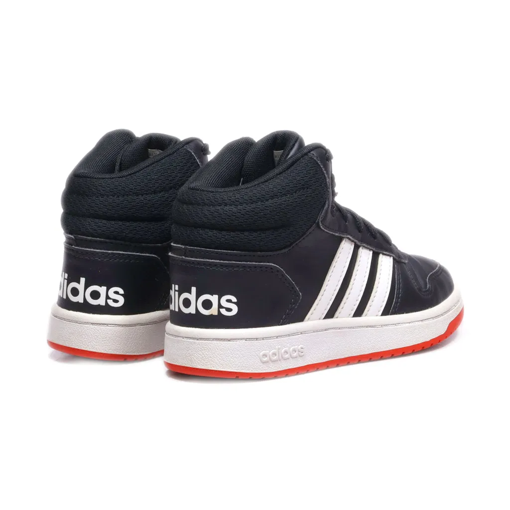 Adidas Hoops Mid 2.0 Sneakers Leather Black Colour For Kids