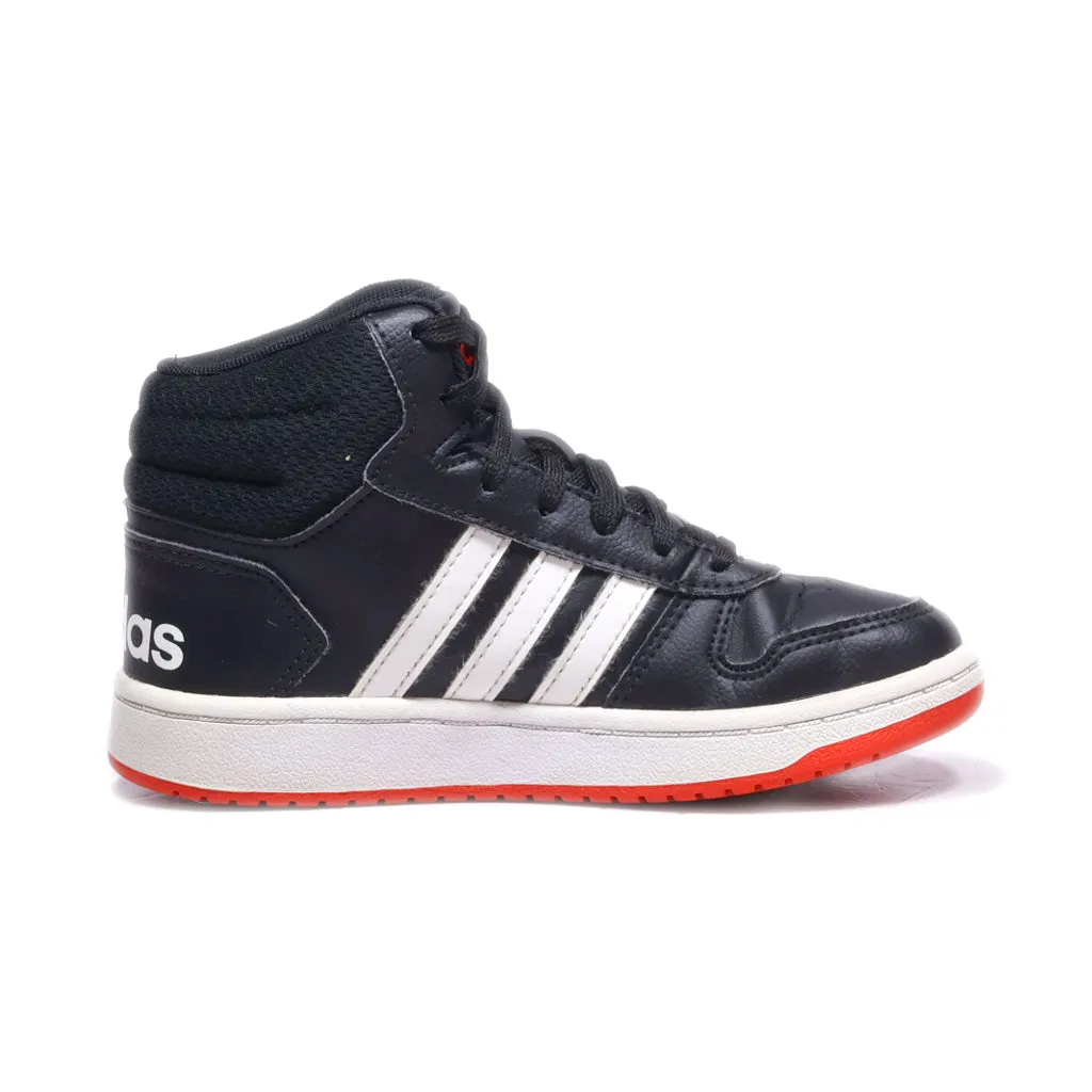 Adidas Hoops Mid 2.0 Sneakers Leather Black Colour For Kids