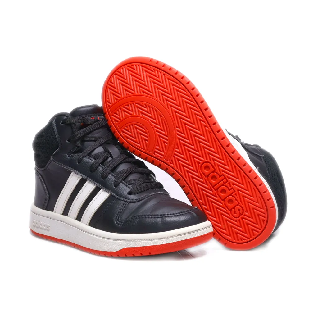 Adidas Hoops Mid 2.0 Sneakers Leather Black Colour For Kids