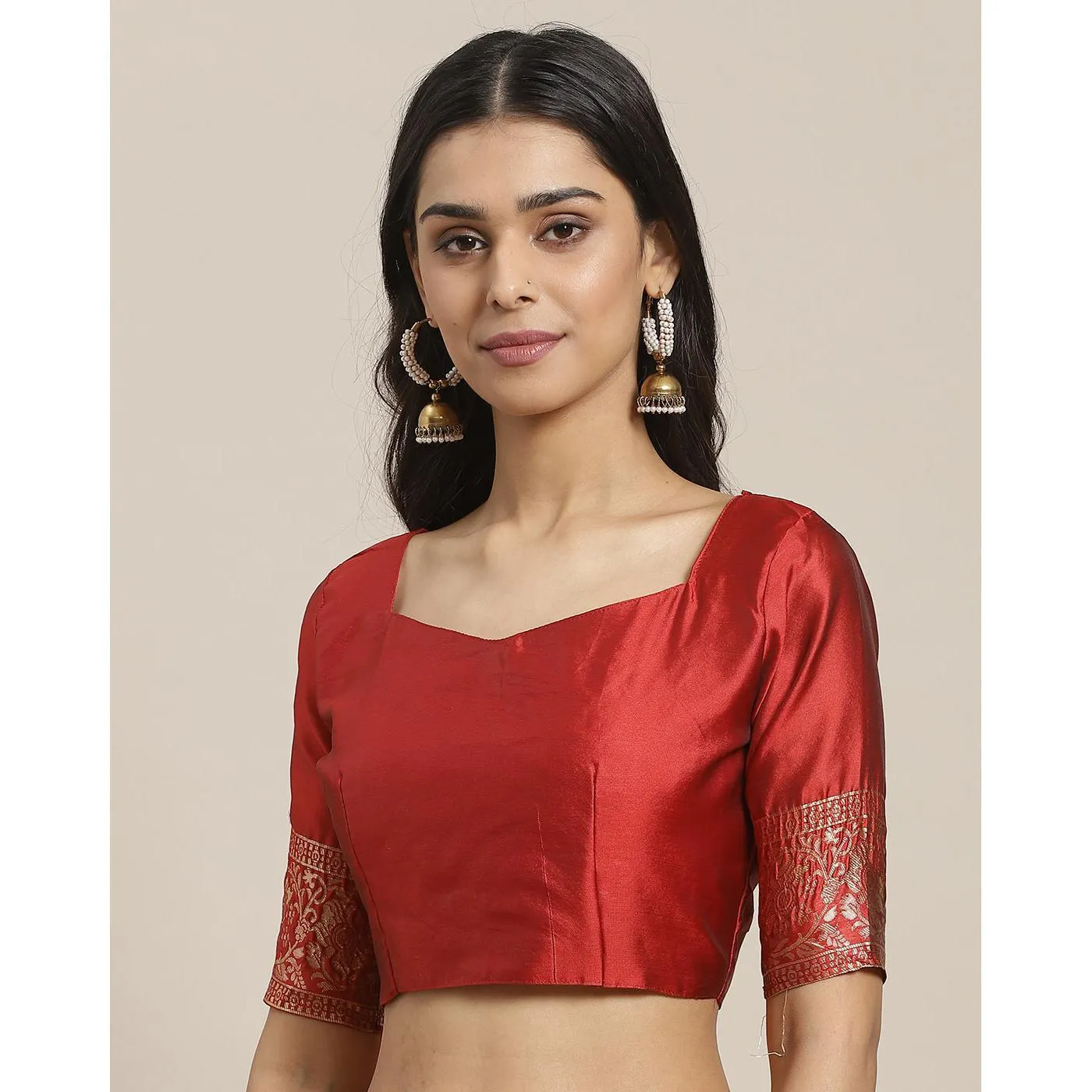 Amazing Maroon Colored Festive Wear Woven Silk Blend Saree