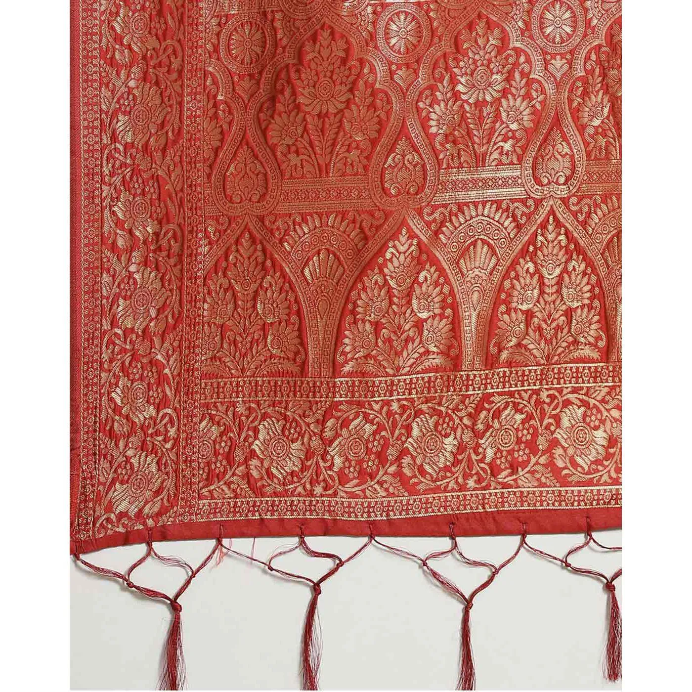 Amazing Maroon Colored Festive Wear Woven Silk Blend Saree