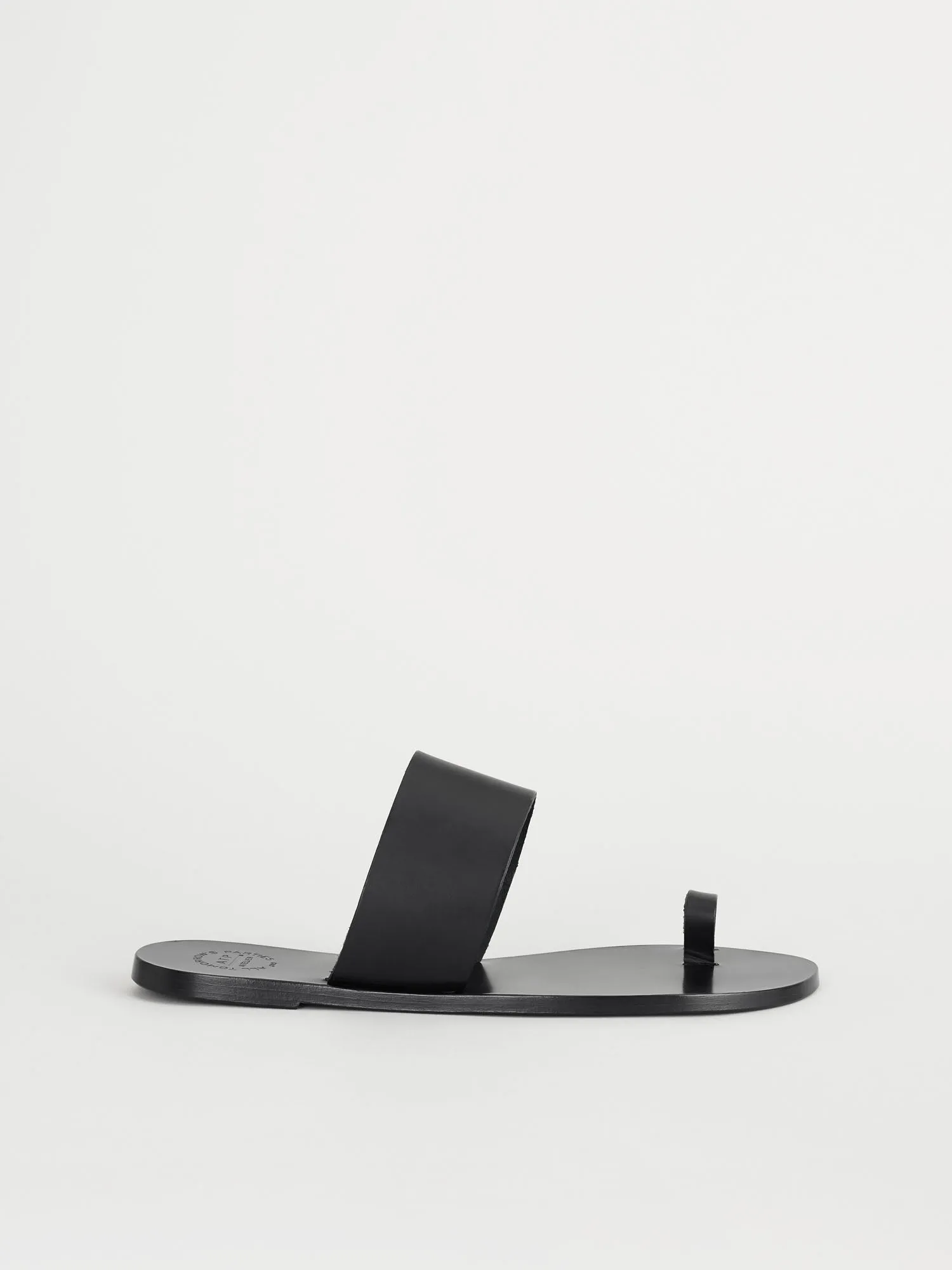 Astrid Black Leather Flat sandals