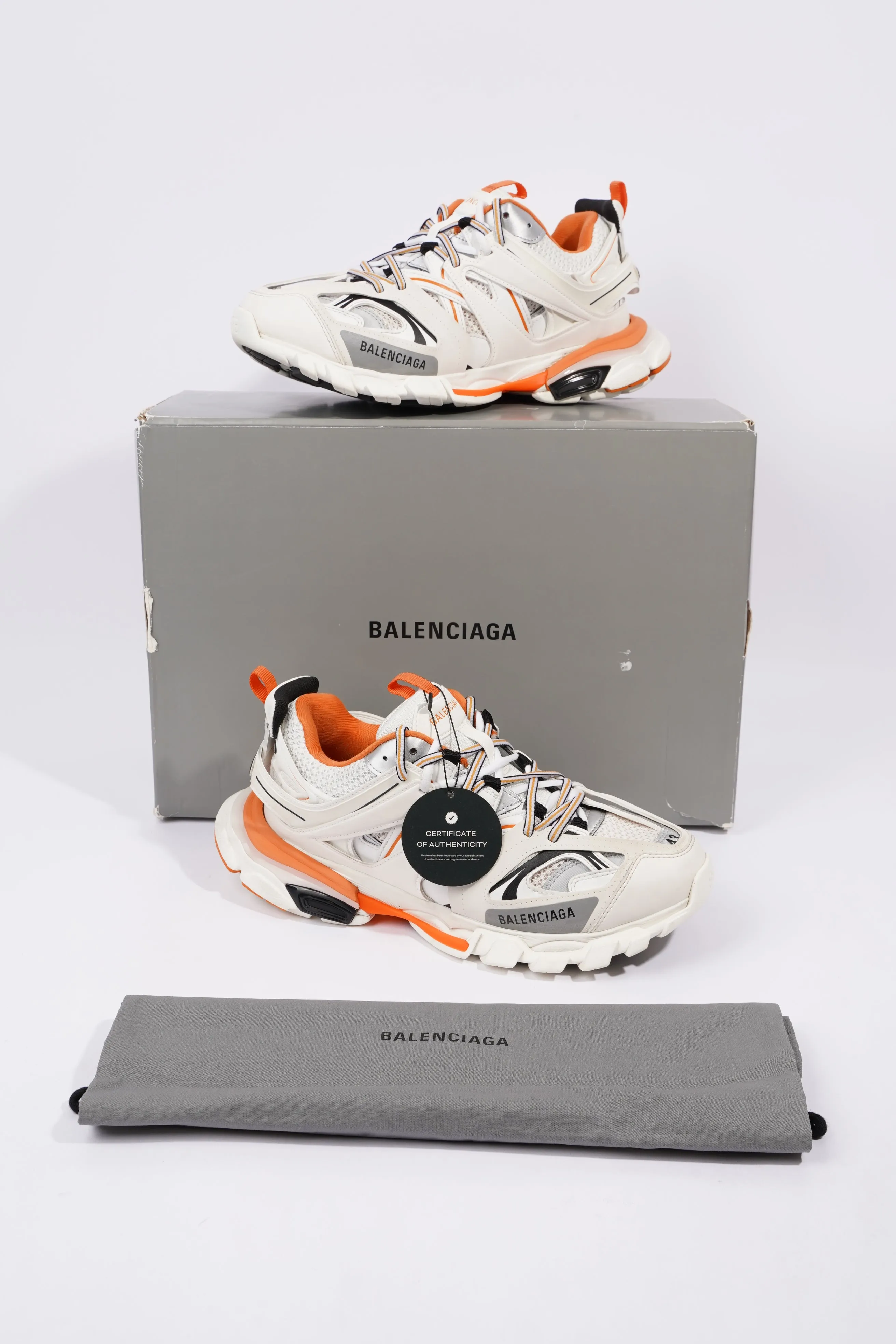 Balenciaga Mens Track White / Orange EU 43 / UK 9