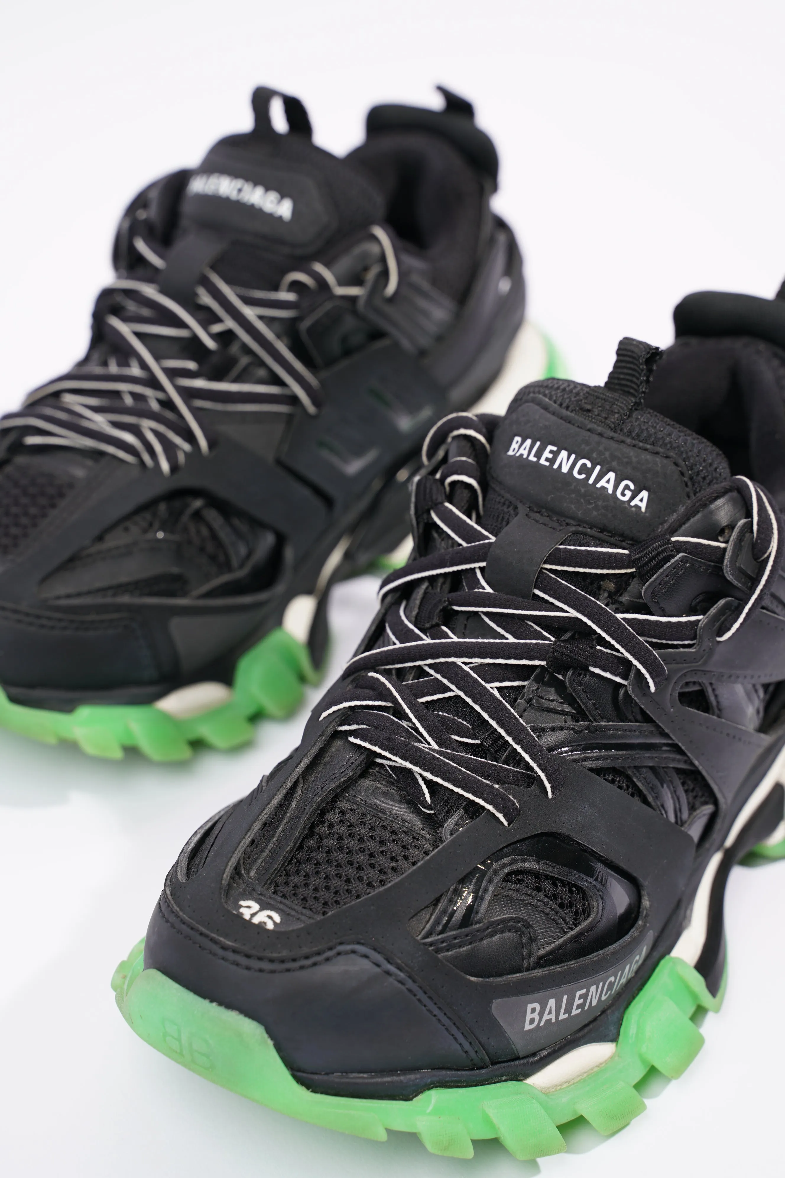 Balenciaga Womens Track Black / Green EU 36 / UK 3