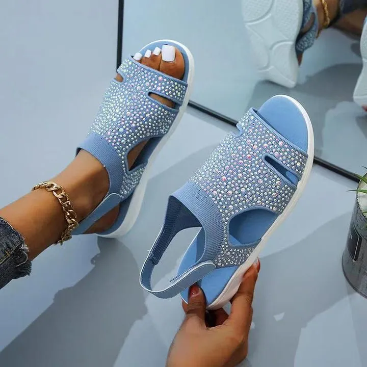 Bally - Soft and Comfortable Crystal Flat Sandals