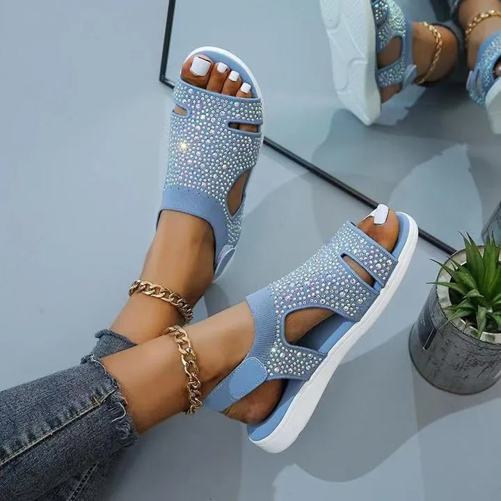 Bally - Soft and Comfortable Crystal Flat Sandals