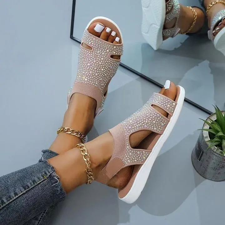 Bally - Soft and Comfortable Crystal Flat Sandals
