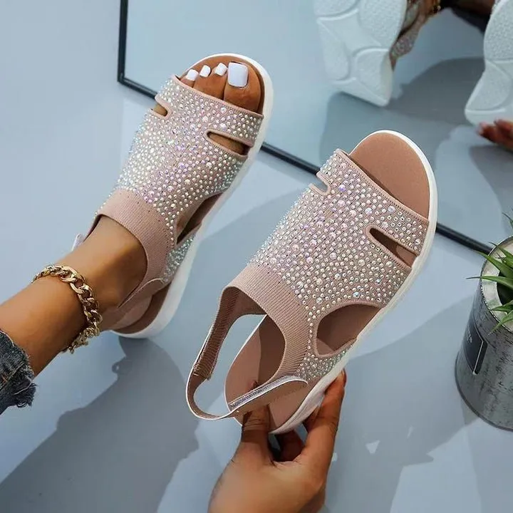 Bally - Soft and Comfortable Crystal Flat Sandals