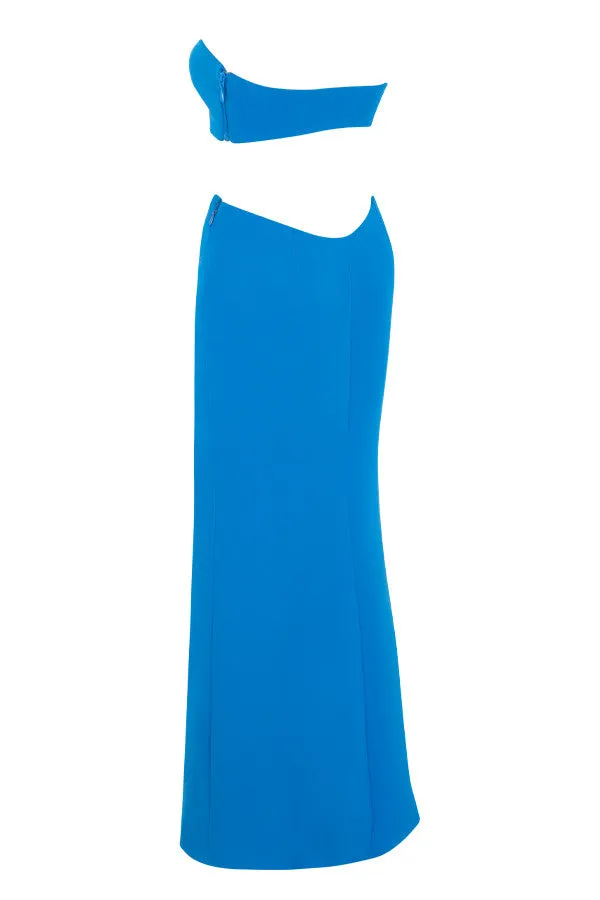 CHARMING STRAPLESS CUT OUT MAXI DRESS