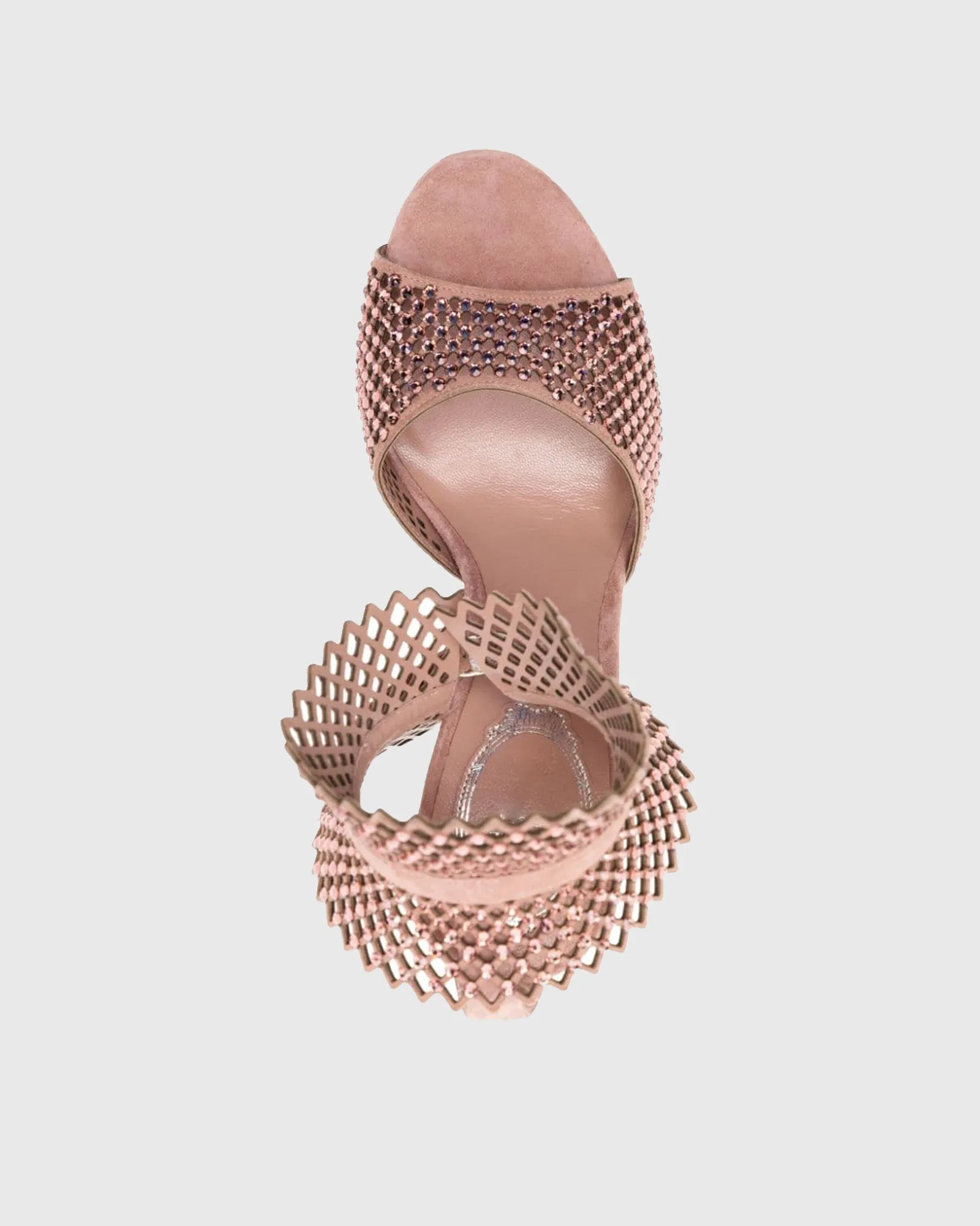 Colombina Rhinestone Cutout Strap Sandals In Pink