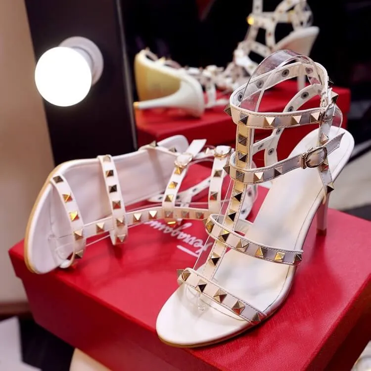 Colorful Rivets Pointed Toe Stiletto High Heels Party Shoes