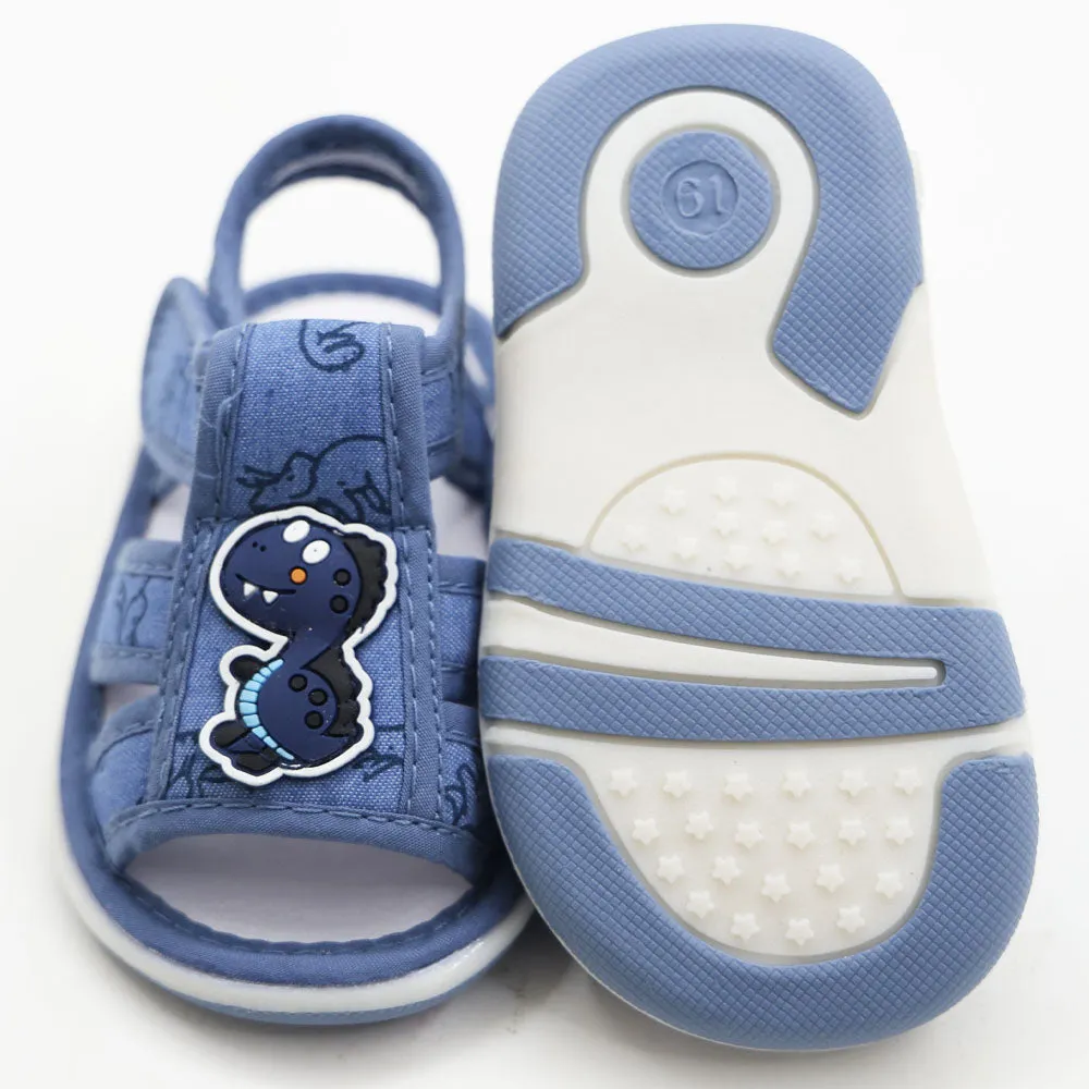 Dino Theme Velcro Strap Sandals With Chu Chu Music Sound