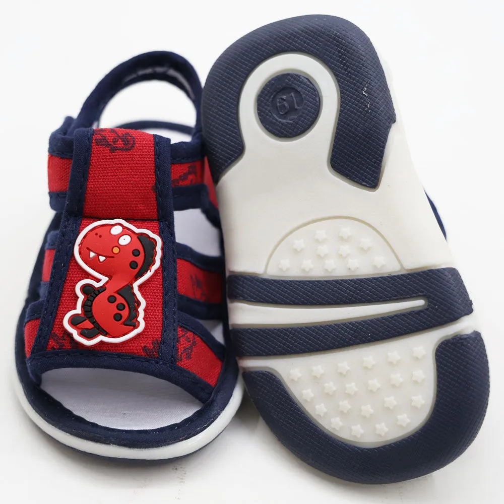 Dino Theme Velcro Strap Sandals With Chu Chu Music Sound