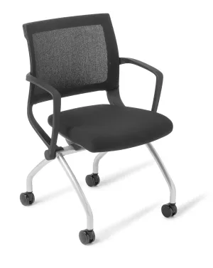 Eden Team Meeting Chair Mesh Back with Arms - Standard Black