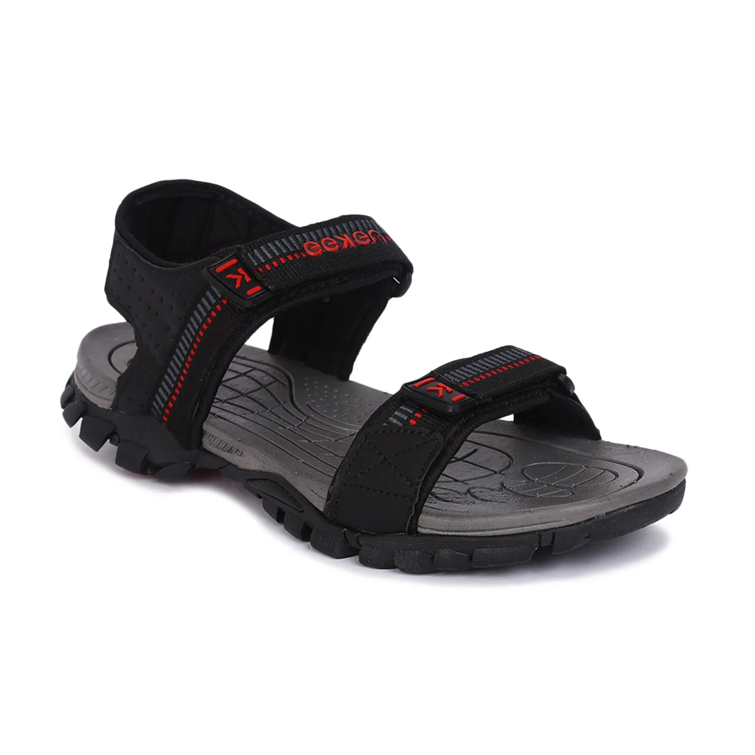 Eeken ESDG3035 Grey And Red Stylish Lightweight Dailywear Sports Sandals For Men