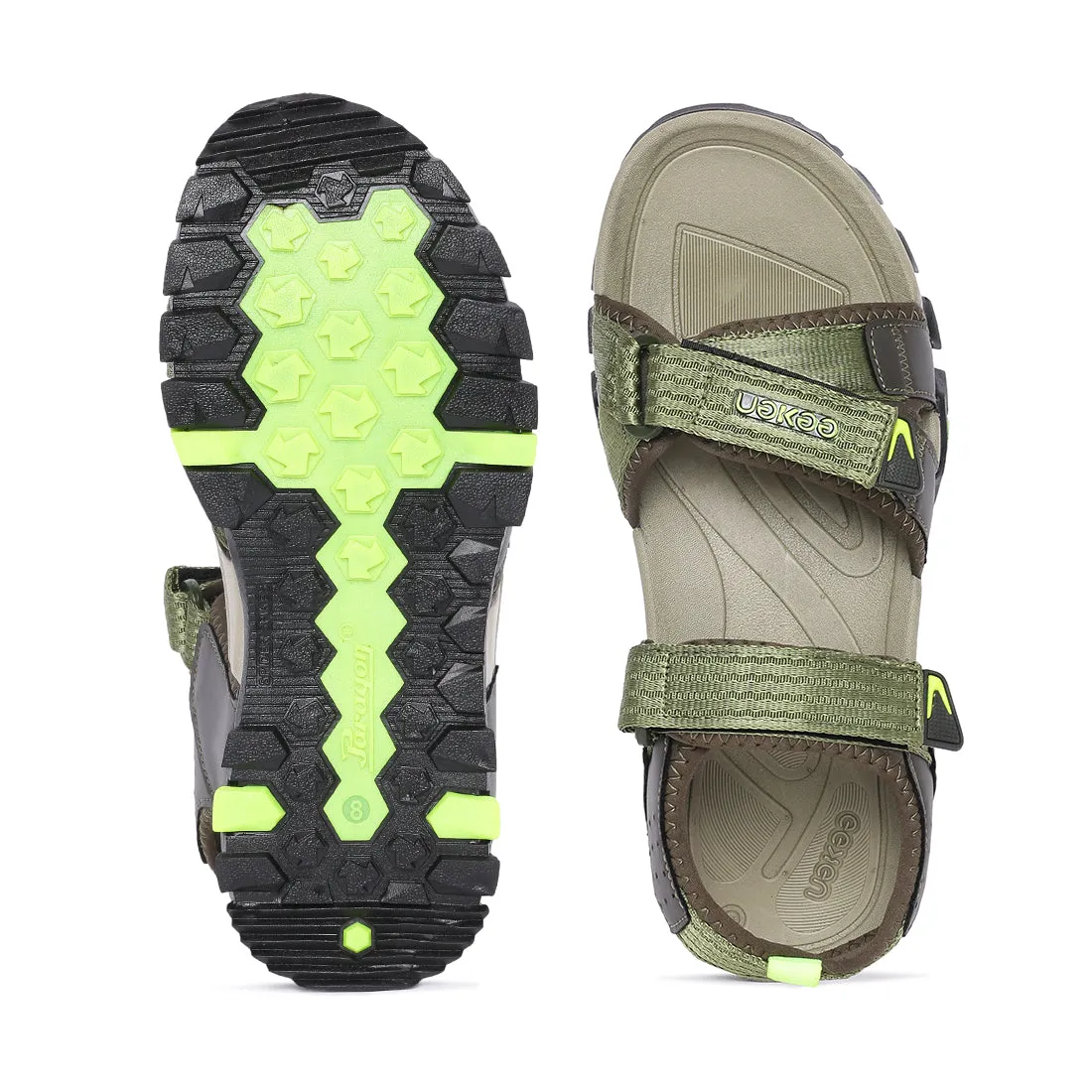 Eeken ESDGO4504 Olive Stylish Lightweight Dailywear Sports Sandals For Men