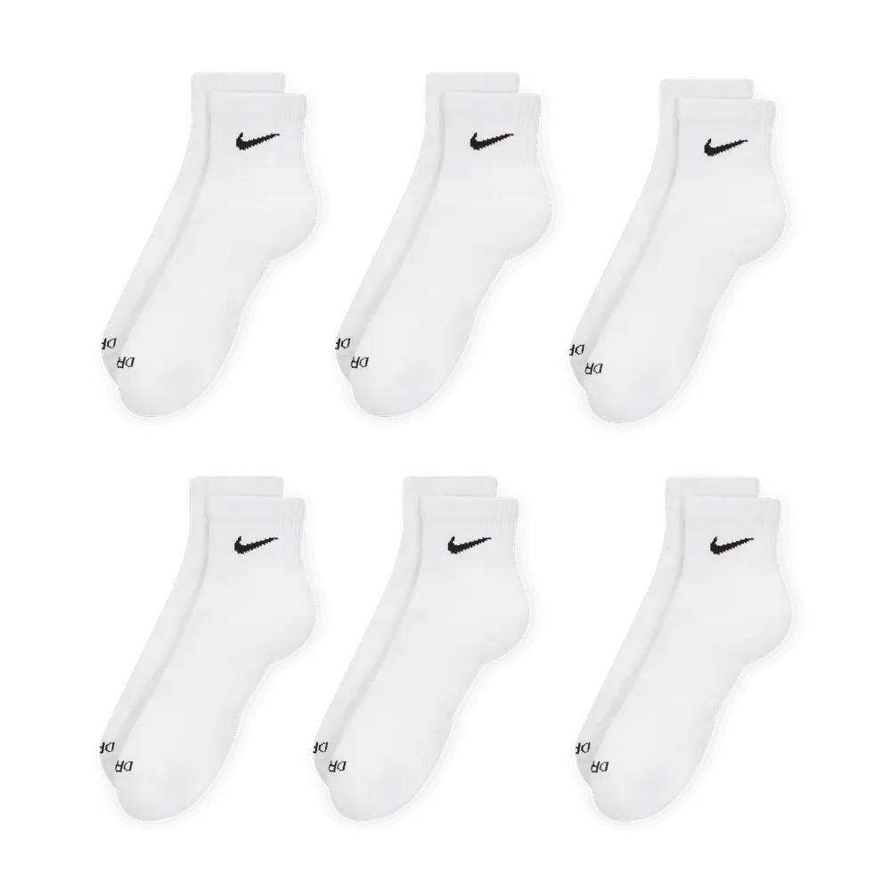 Everyday Plus Cushioned Training Ankle Socks (6 Pairs) 'White/Black'