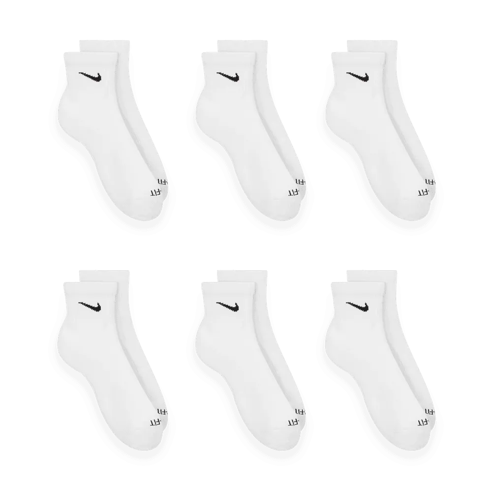Everyday Plus Cushioned Training Ankle Socks (6 Pairs) 'White/Black'