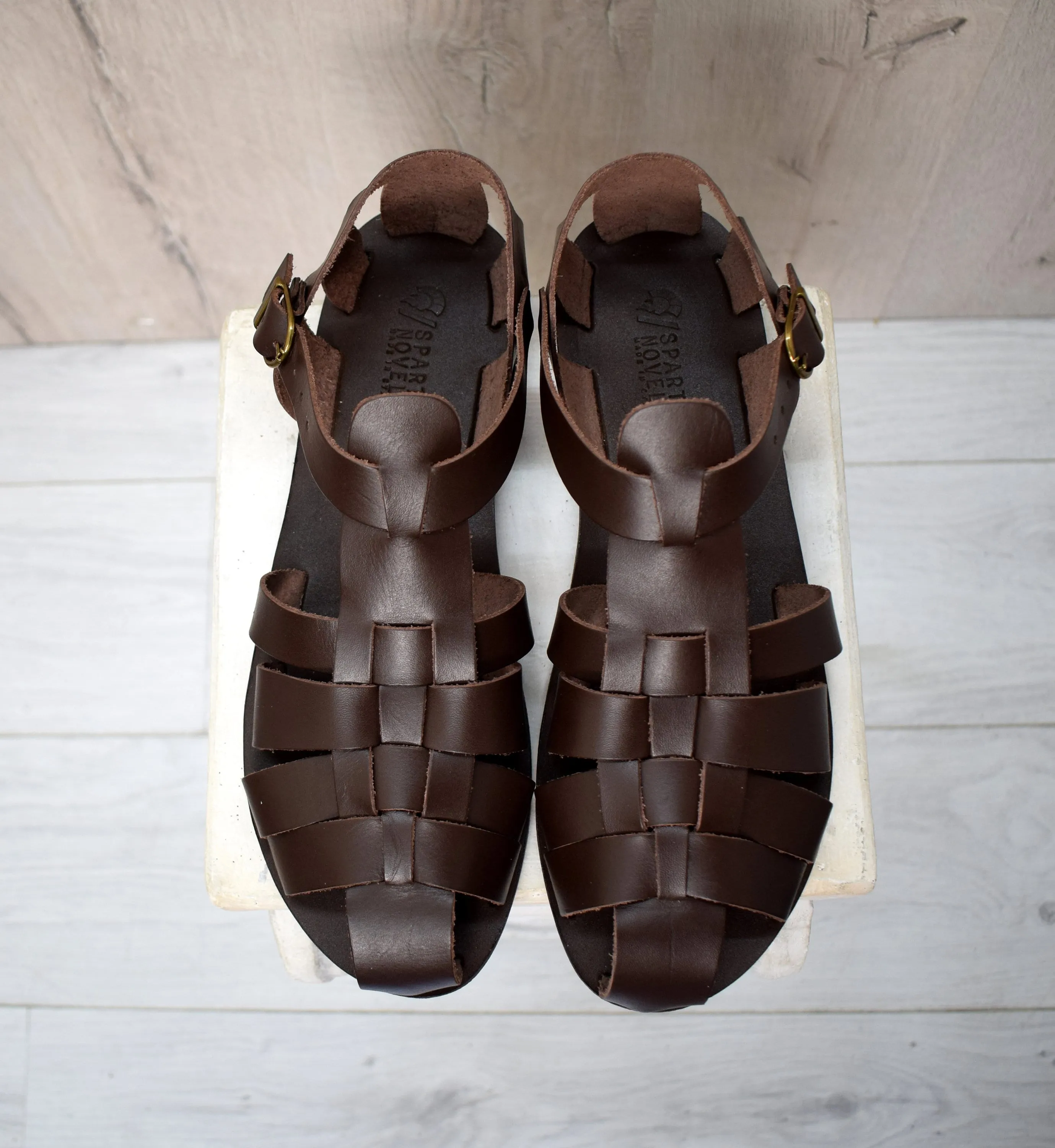 Fisherman sandals Closed toe Men Handmade greek leather sandals
