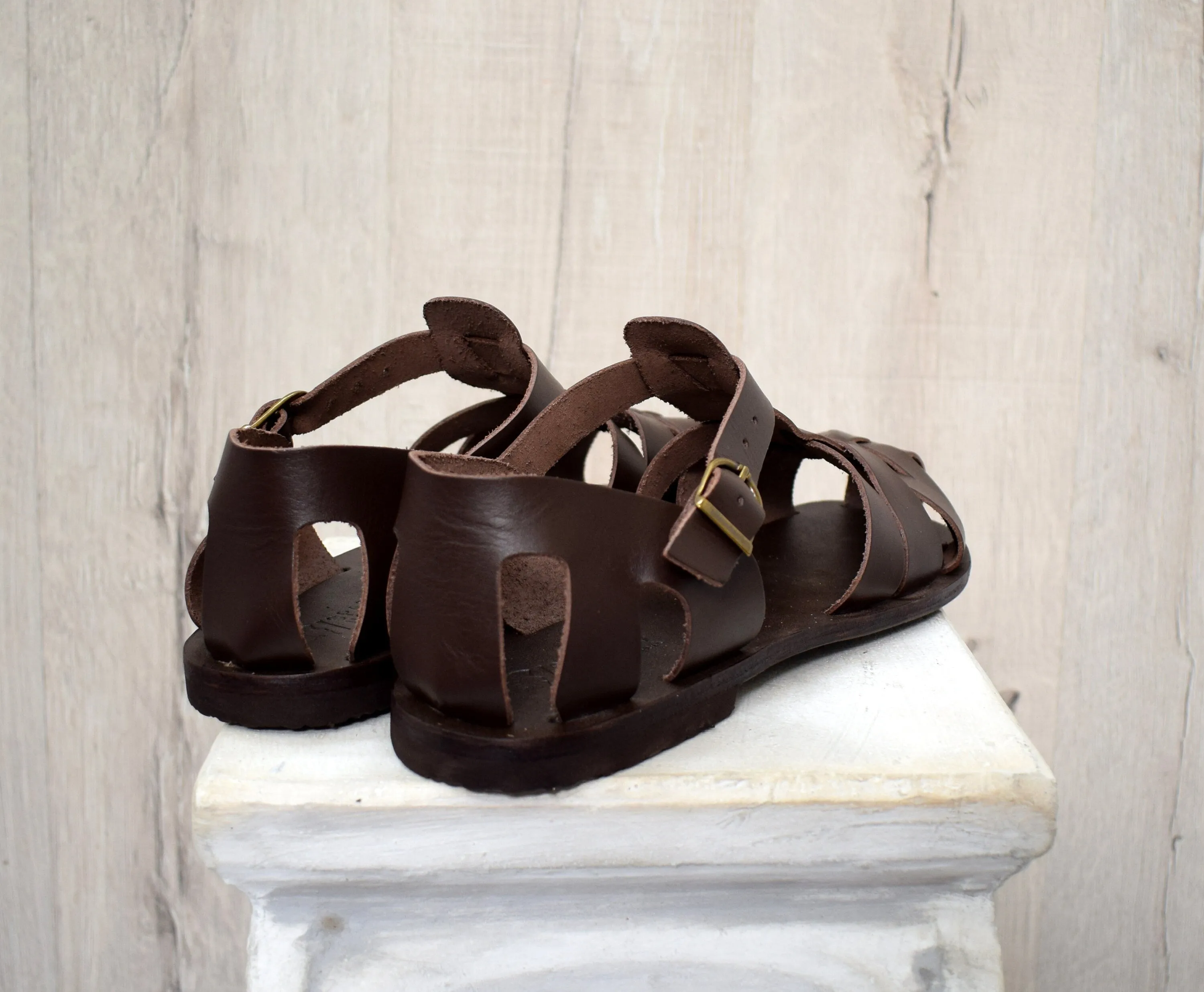 Fisherman sandals Closed toe Men Handmade greek leather sandals