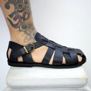Fisherman sandals Closed toe Men Handmade greek leather sandals