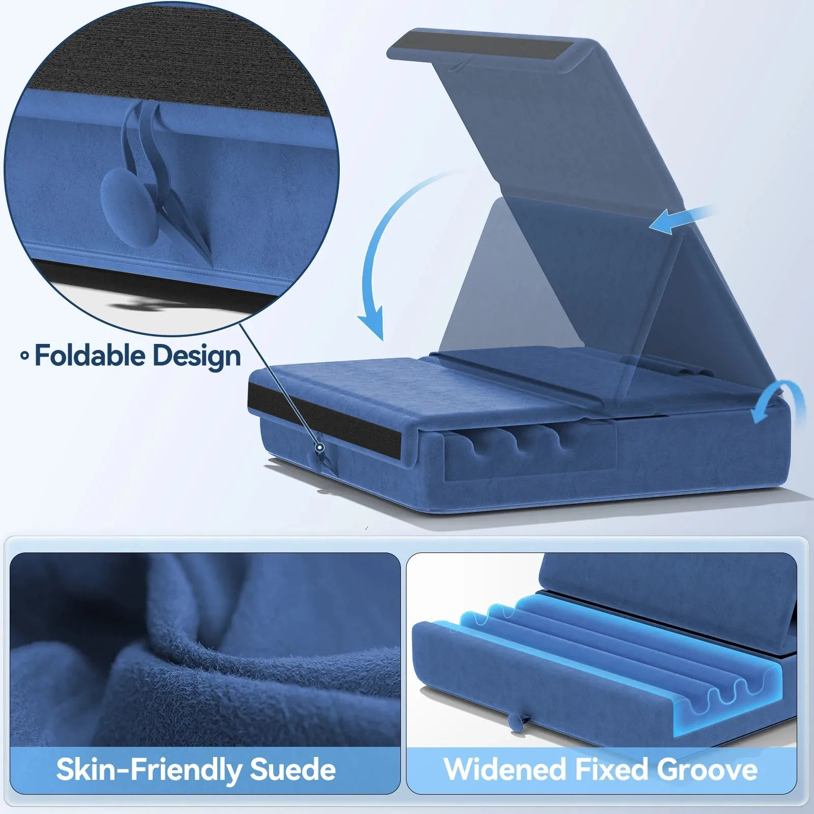 Foldable Tablet Pillow Stand Pocket Stylus Mount