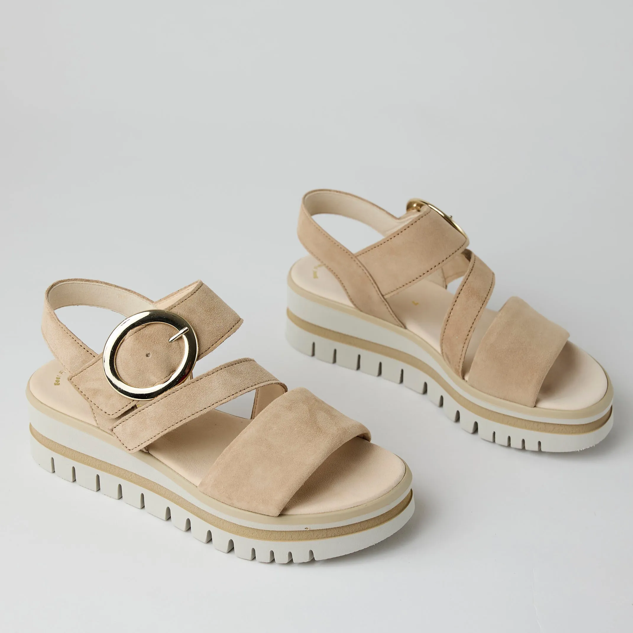 Gabor Flatform Sand Suede Sandals