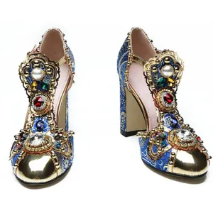 Gorgeous Rhinestone Buckle Close Toe Sandals