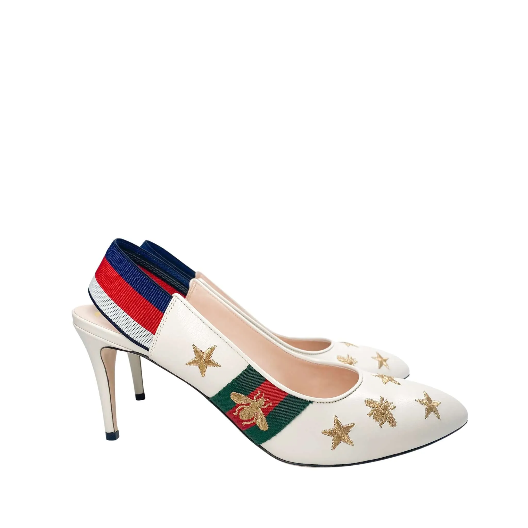 Gucci Heels with Bee and Stars