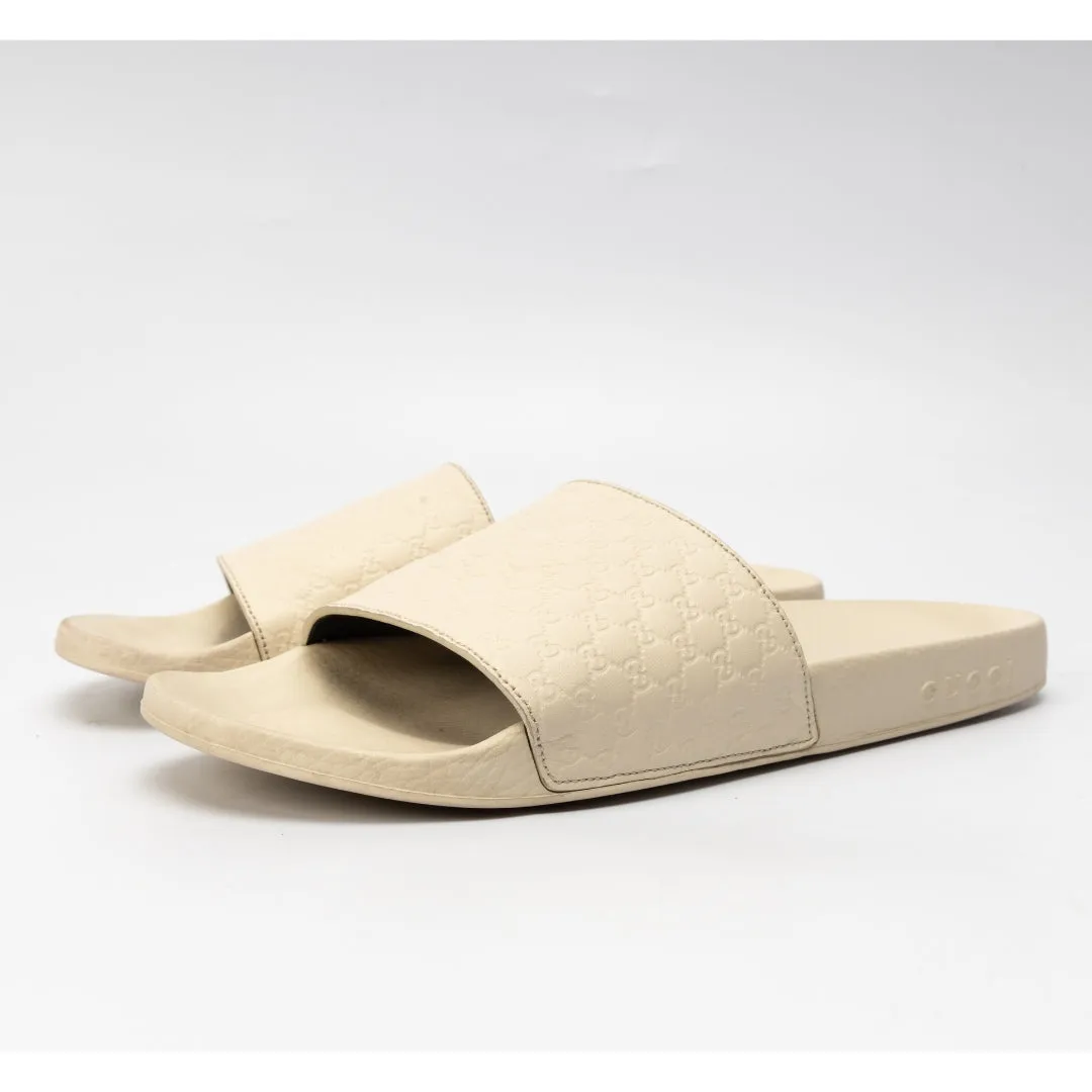 Gucci Microguccissima Soft Off-white Sandals