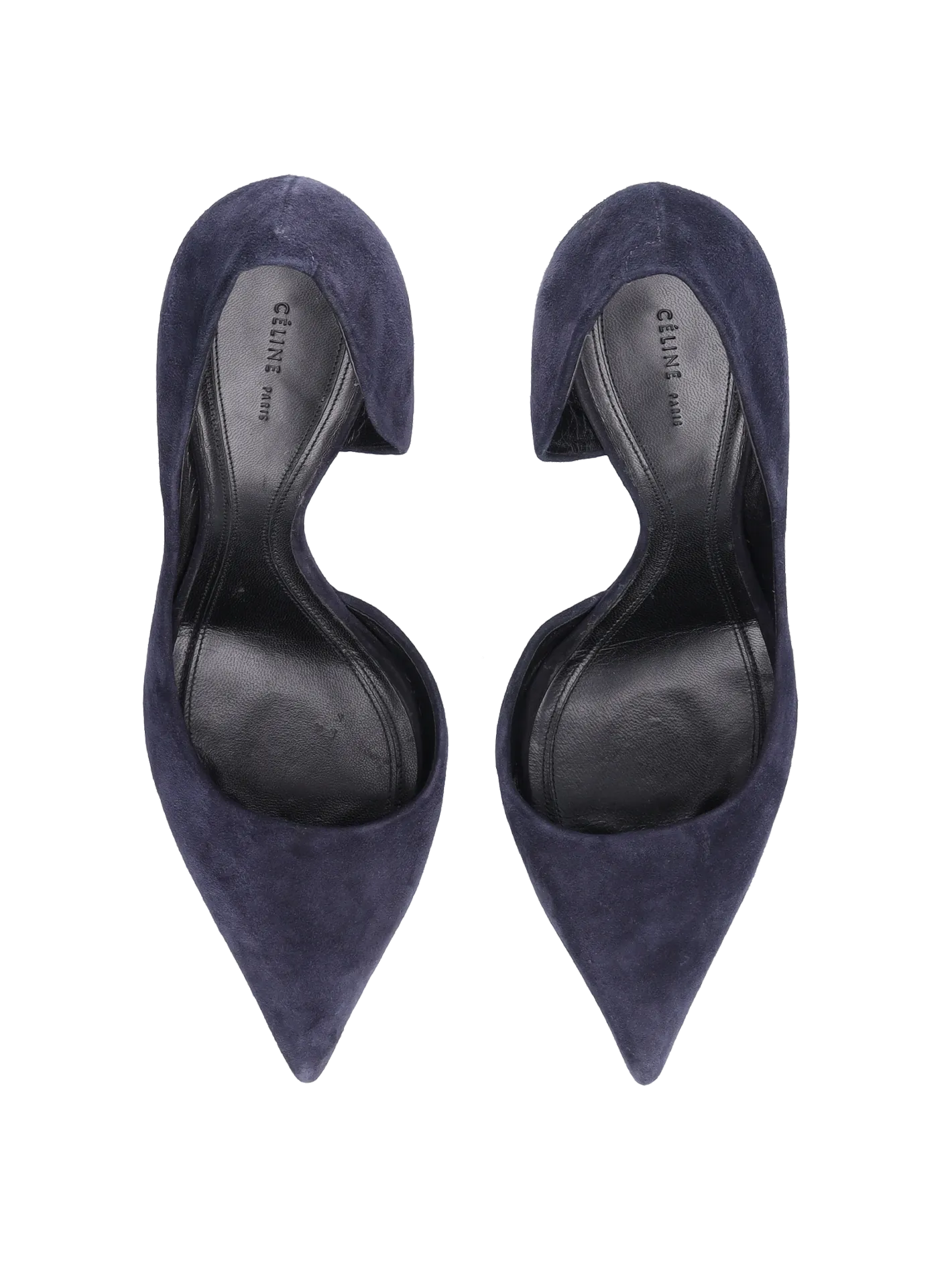 half d'orsay suede pumps