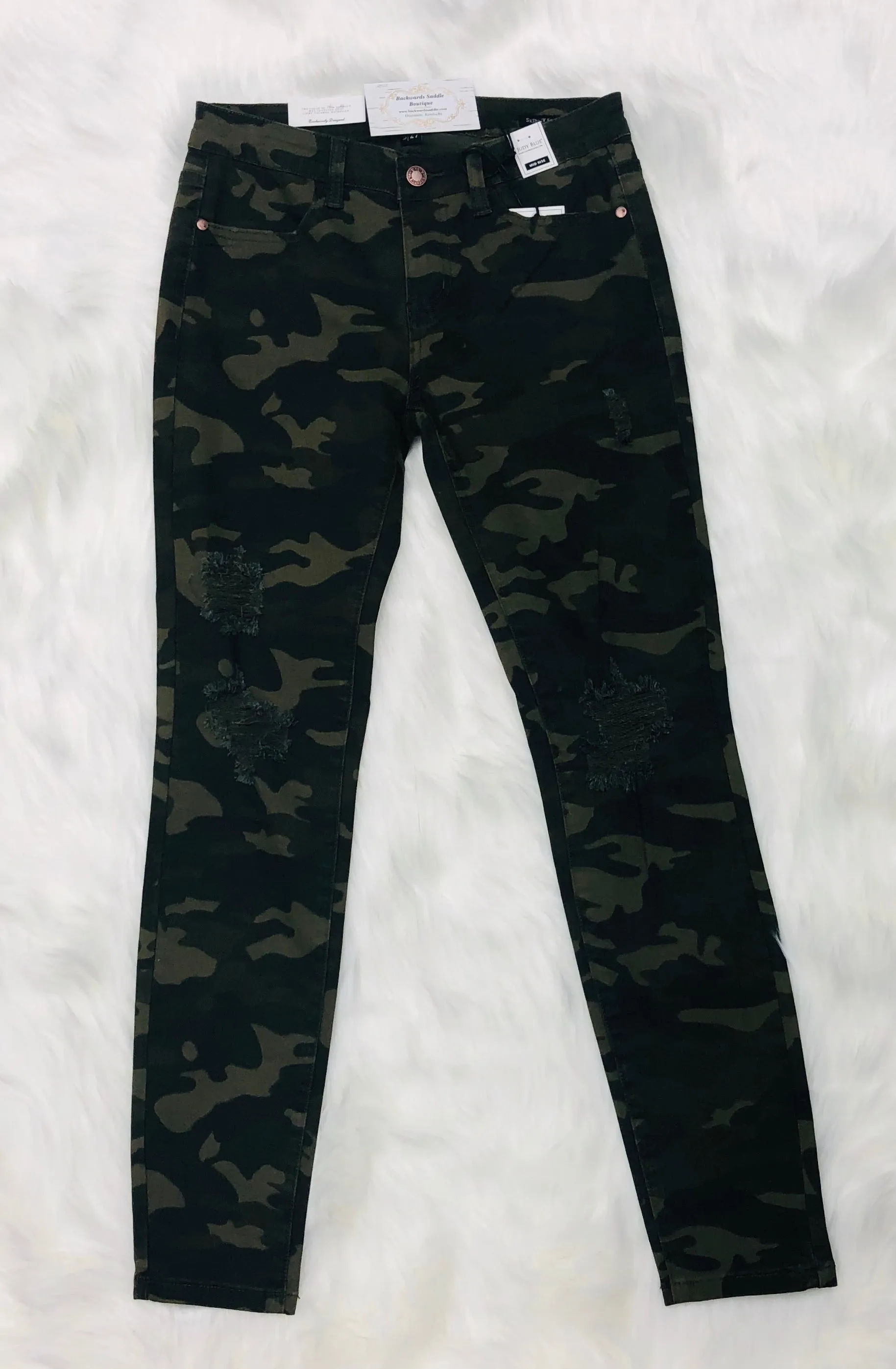 Judy Blue Distressed Camo Skinny Jeans