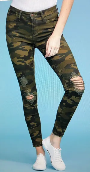 Judy Blue Distressed Camo Skinny Jeans