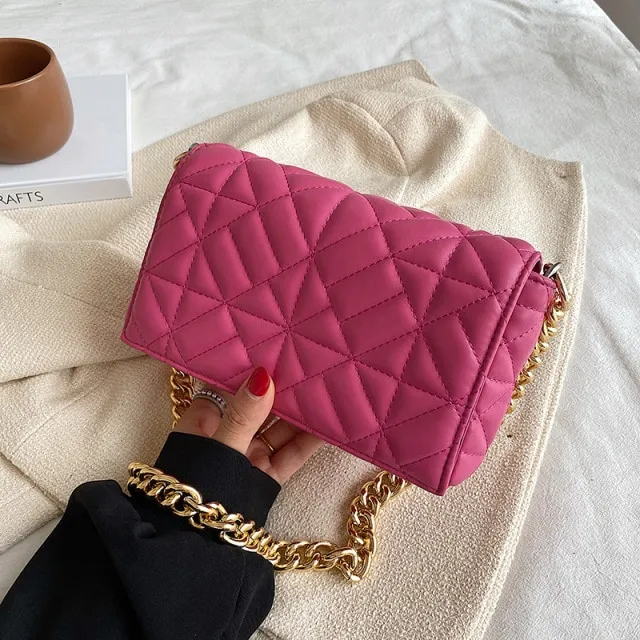 Latty Women's Minimalist Quilted Flap Handbag