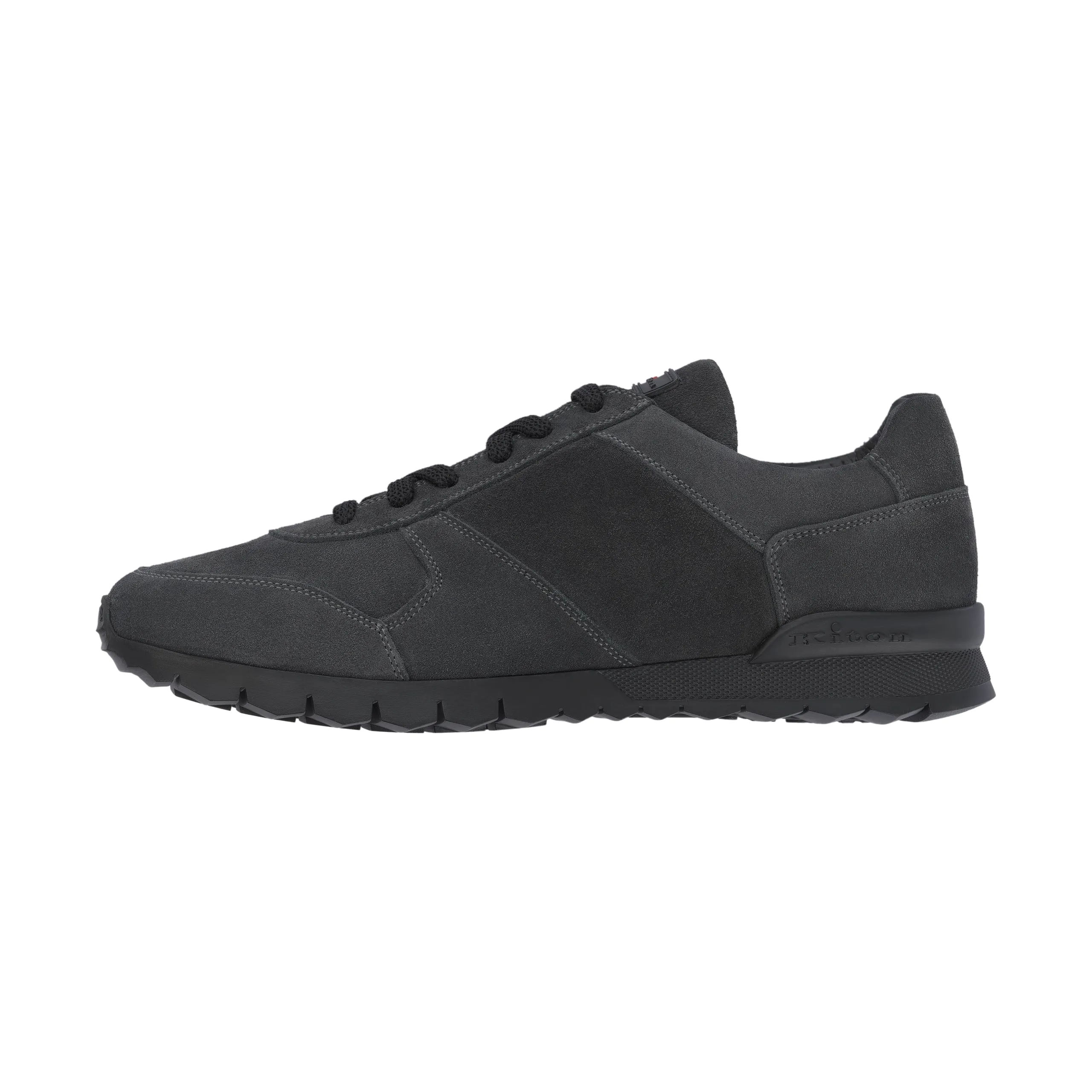 Logo Leather Sneakers in Grigio Grey