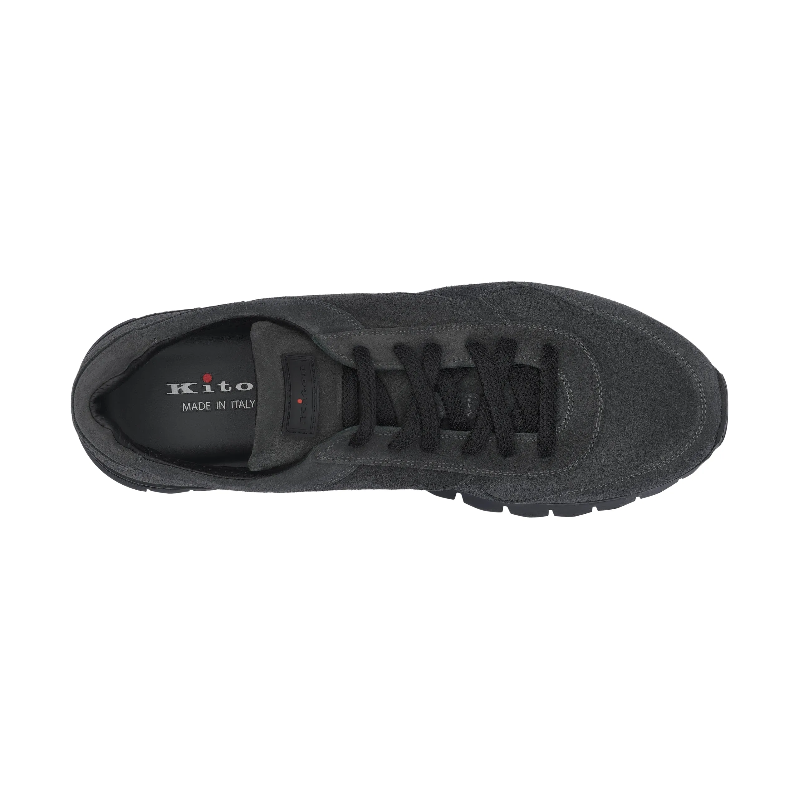 Logo Leather Sneakers in Grigio Grey
