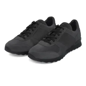 Logo Leather Sneakers in Grigio Grey