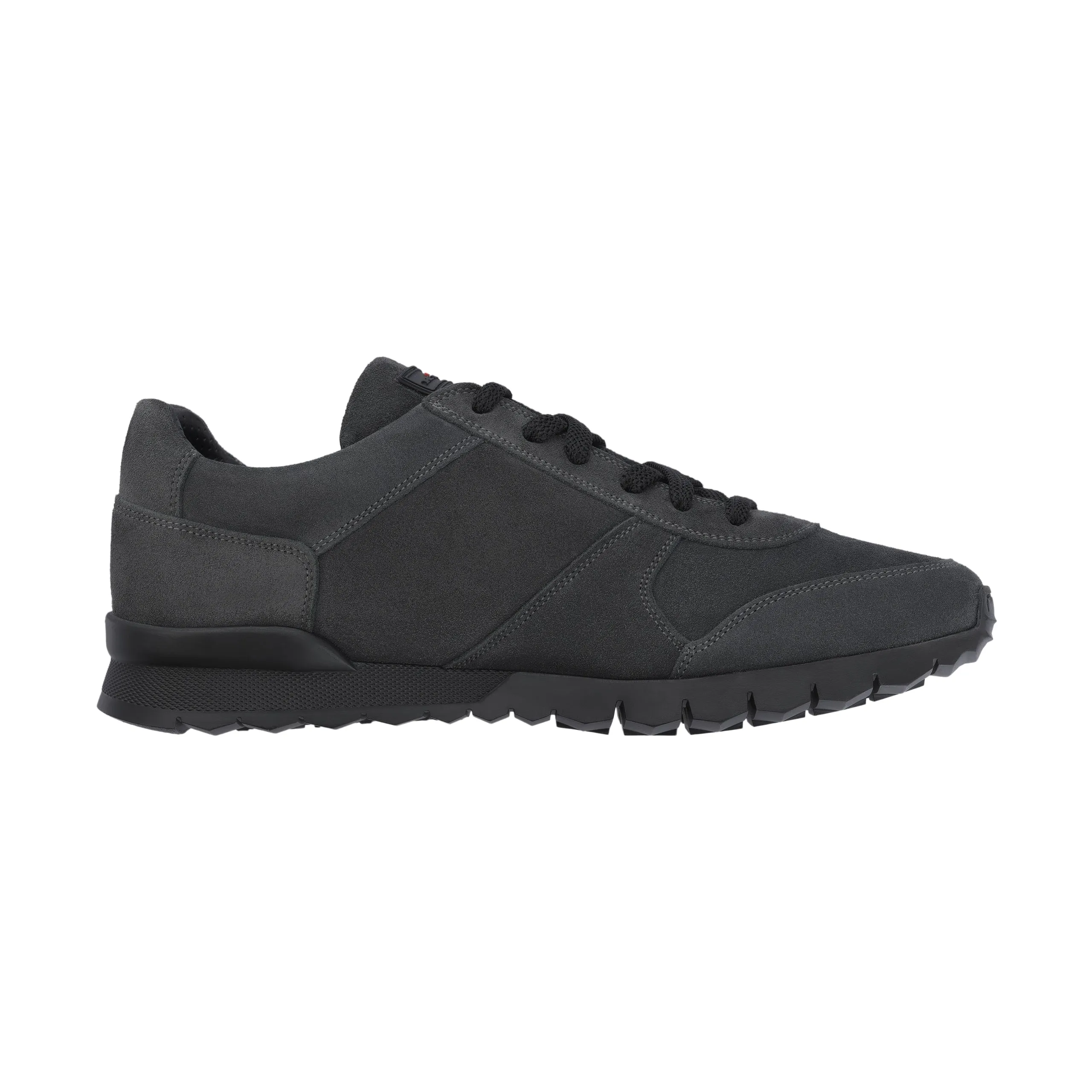 Logo Leather Sneakers in Grigio Grey