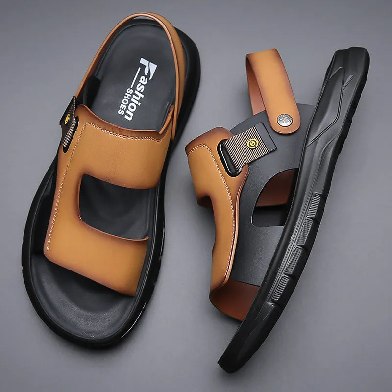 Men's Leather Soft Bottom Casual Sandals