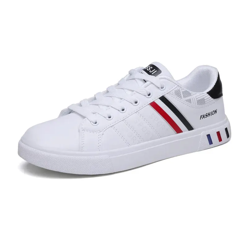 Men's White Vulcanized Sneakers Cheap, Flat, Comfortable Shoes for Autumn and Spring 2024 - Sapatenis Masculine, Chaussures for Boys