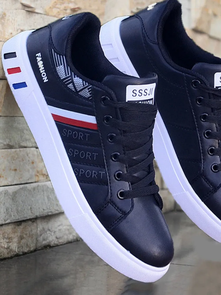 Men's White Vulcanized Sneakers Cheap, Flat, Comfortable Shoes for Autumn and Spring 2024 - Sapatenis Masculine, Chaussures for Boys