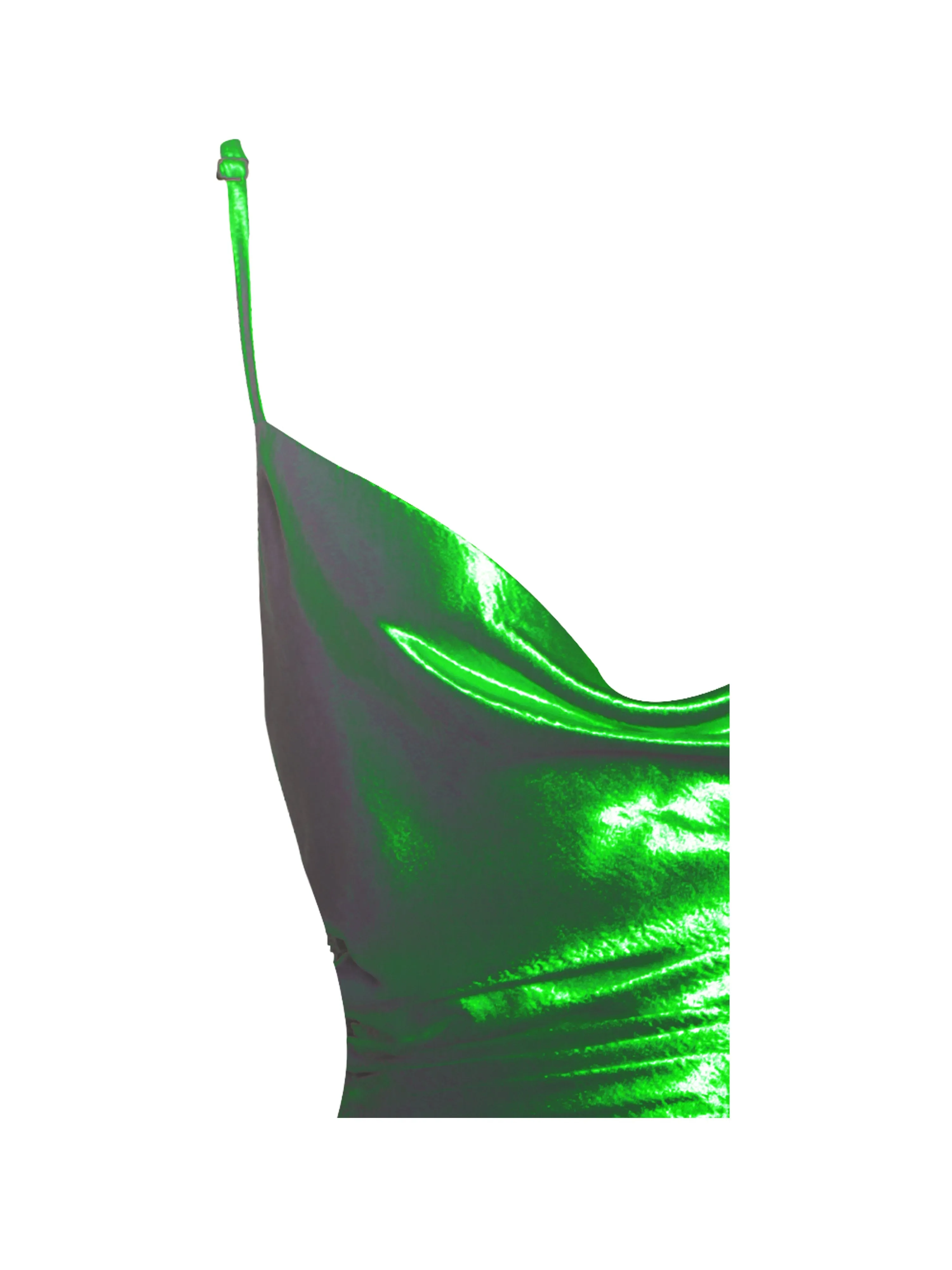 Montego Green Satin Charming Side Slit Dress