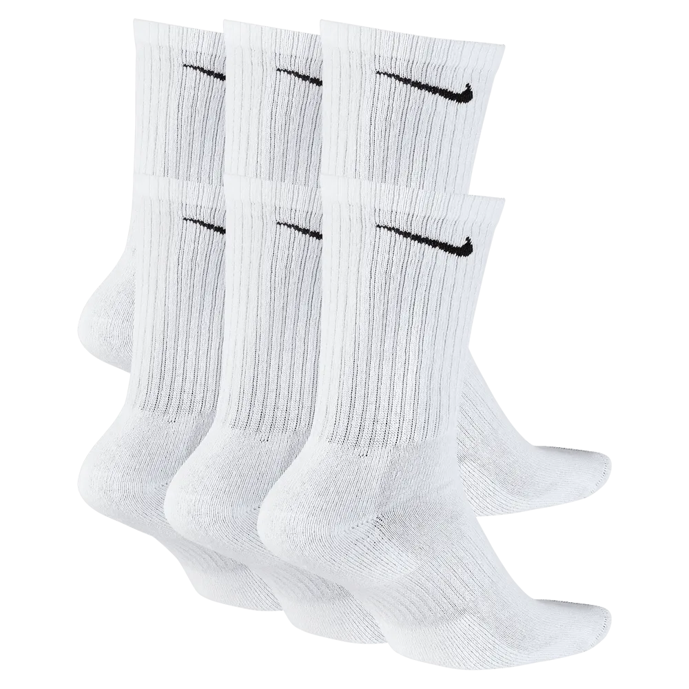 Nike SB Everyday Cushioned Training Crew Socks 6 Pack White