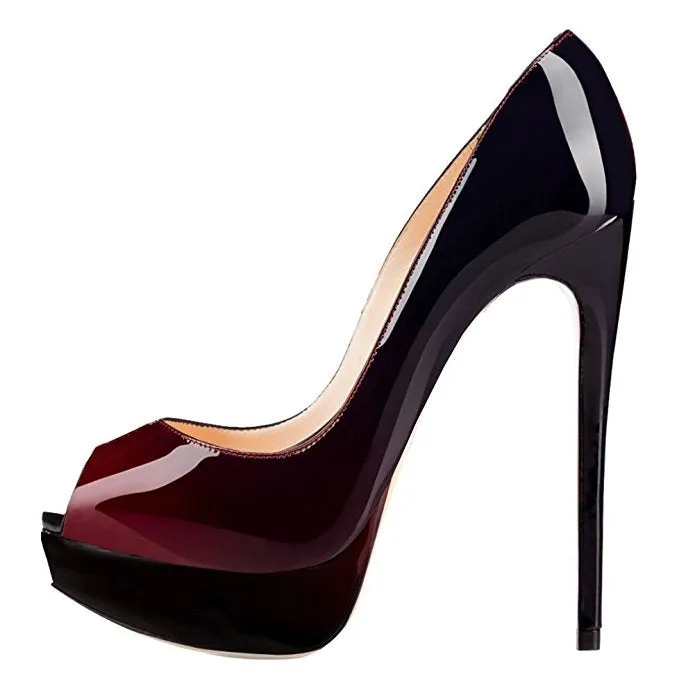 Pointed Toe Low Cut PU Platform Stiletto Super High Heels Sandals